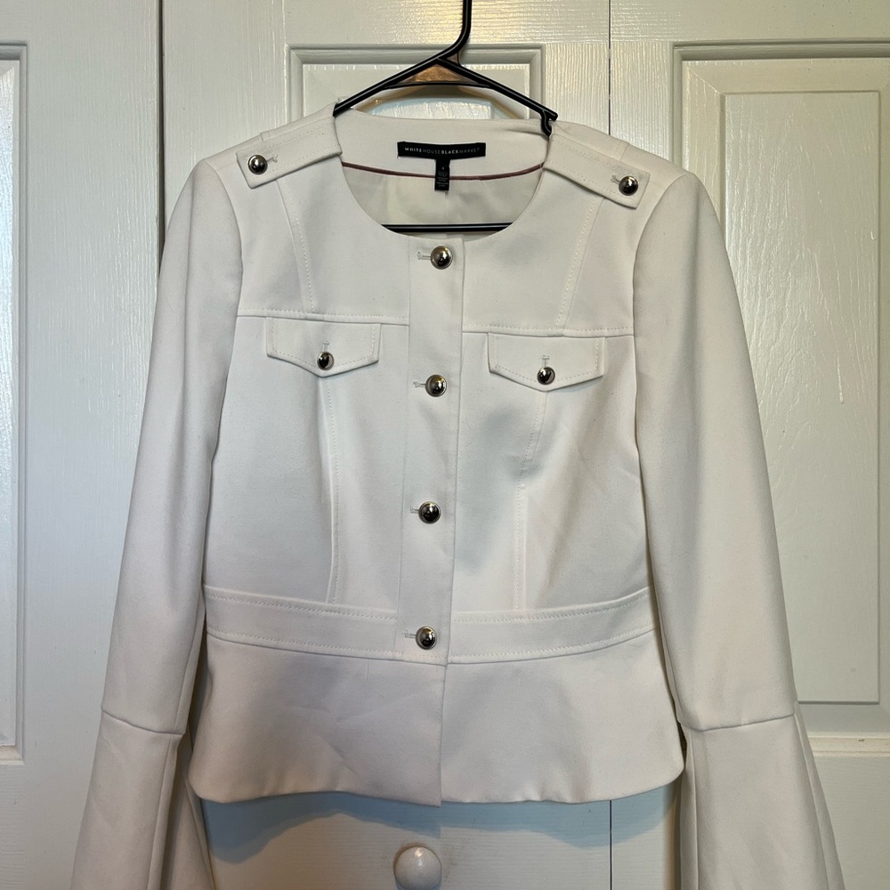 White House Black Market Bell Sleeve Jacket Sz 4